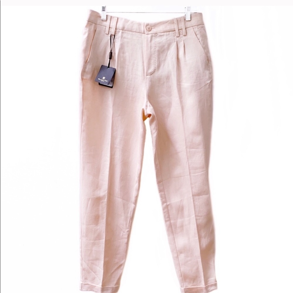 NWOT Massimo Dutti peach linen trousers size 6